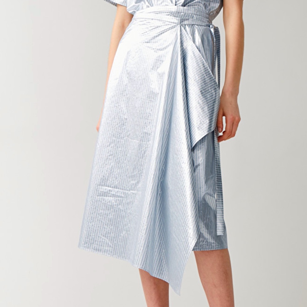 COS metallic striped skirt